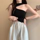 thumbnail image 1 of VISgogo Mujeres Verano Casual Tank Tops, Color Sólido Slim-Fit Irregular Sin Mangas Crop Tops VISgogo moda, 1 of 2