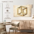 thumbnail image 5 of Elephant Stock Cream Cube Illusion Wall Art - Horizontal Canvas Wall Art - Living Room Wall Decor - Abstract Canvas - Yellow And Brown Decor - 45" x 30", 5 of 8