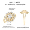 thumbnail image 6 of Rosec Jewels Certified Moissanite Cocktail Ring for Women - D-VS1 Quality - Moissanite Flower Ring - with Jewelry Box, 10K Yellow Gold, US 10.00, 6 of 7