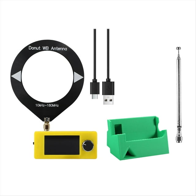 Kit de Receptor de Radio SI4732 de 10-180 MHz con Pantalla de 1,9 Pulgadas. Mini Radio de Corta SI4732 FM/AM/LSB/USB con Antena y Soporte.
