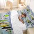 thumbnail image 4 of Manfei Rustic Pike Fish Full Size Bedding Sets, Retro Wooden Cabin Full Size Bed in a Bag, Teal Gray, Reversible, 7pcs, 4 of 6