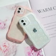 thumbnail image 3 of Compatible with iPhone 12 Mini,Cute Kawaii Bling Sparkle Glitter Frame Shape Soft Silicone Shockproof Protective Phone Cover for Women Girls Love Pink, 3 of 16