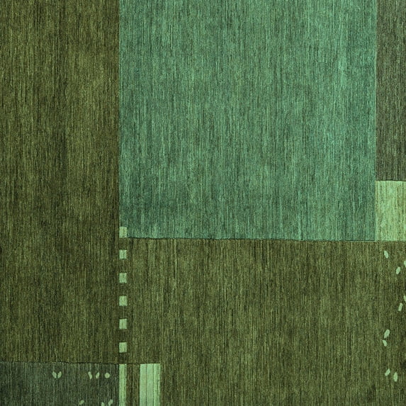 Ahgly Company Machine Washable Indoor Square Abstract Turquoise Blue Modern Area Rugs, 5' Square