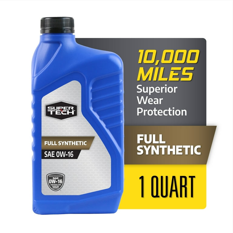 Super Tech Full Synthetic 0W-16 Motor Oil, 1 Quart for Gasoline