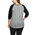 thumbnail image 5 of CamiseRaglán Con Estampado De Leopardo Cuello Redondo PaMujer Negro XL, 5 of 5