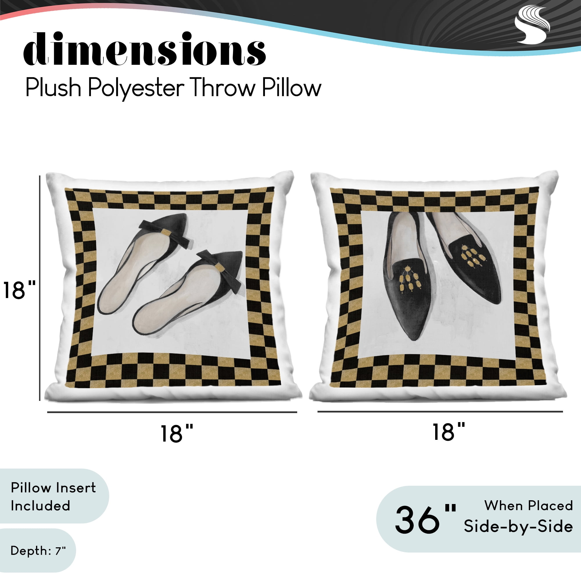 Stupell Industries Flats & Sliders Shoes 2 Piece Decorative Printed Throw Pillow Set, design by Lorenzo Collective