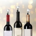 thumbnail image 3 of Tapón de corcho para botella de vino, protector de vino, tapón reutilizable para botella de bebida, paquete de 4 tapones de silicona para botella de regalo, bar, fiesta navideña, boda BRILLAR Rojo Verde, 3 of 4