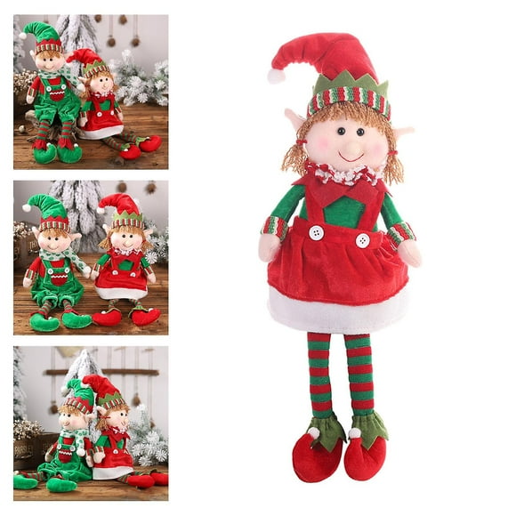 Christmas Doll Christmas Toy Elf Dolls Fun Figurine Novelty Kids Shelf Toys Plush Cute Toy Elf Dolls Christmas Figurine Decor