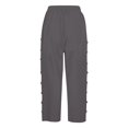 thumbnail image 4 of JJHGVB Cotton Linen Capris for Women Womens Long Shorts Cotton Linen Pants Baggy Shorts Women Below the Knee Pedal Pushers for Women Wide Leg Capri Resort Wear for Women Wide Leg Elastic Waist Gray S, 4 of 9