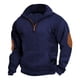 thumbnail image 1 of pstuiky camisa de manga larga para hombre, Suéter de hombre con cremallera, color liso, cuello alto, manga larga, cuadros pequeños camisetas de hombre xl, 1 of 6
