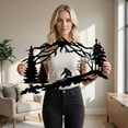 thumbnail image 2 of Skier Metal Wall Decor for Home and Outside - Wall-Mounted Geometric Wall Art Decor - Drop Shadow 3D Effect Wall Decoration for Living Room Bedroom, 2 of 9