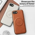 thumbnail image 5 of for iPhone 16e Case Compatible with MagSafe, Magnetic Premium PU Leather Case, Ultra Slim Cover Shockproof Protective Wireless Charging Phone Case Designed for iPhone 16e, Brown, 5 of 8