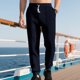 thumbnail image 5 of Ceisia Men Solid Color Loose Wide Leg Pants Drawstring Elastic Waist Gift Casual Straight Trousers, 5 of 8
