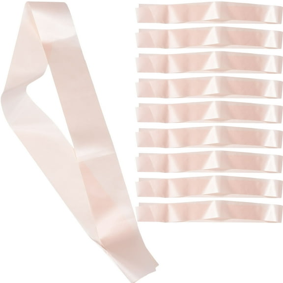 UPOUART 10Pcs Durable Satin Blank Sashes in Rose Gold for Pageants Prom Court and Bridal Party Decor
