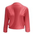 thumbnail image 6 of BODOAO Women's Casual 3/4 Sleeve Bolero Open Front Cardigan Jacket Work Office Blazer,Lightweight Cropped Cardigan Coat Solid Color Three Quarter Sleeve Sleeve Cardigan Short Small Coat Rose Gold S, 6 of 6