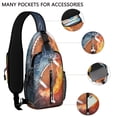 thumbnail image 3 of Football Baseball Basketball Sling Backpack, Sports Ball Pattern Daypack for Women Men Training and Play, 3 of 6
