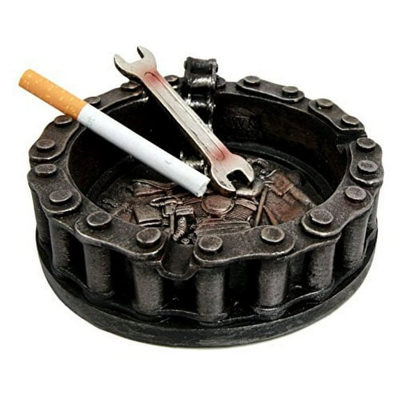 Ebros Mechanic Biker Motorcycle Round Belt Chain With Wrench Cigaretter Ashtray