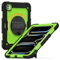 thumbnail image 4 of 3 Layer Multi-Functional Case for iPad Pro 13 2024, for Kids Heavy Duty Protective Case with Screen Protector & Stylus Holder & 360 Rotating Stand and Hand/Shoulder Strap Cover - Green+Black, 4 of 9