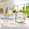 thumbnail image 5 of FREEAMG Pink Flamingo Flowers Dish Drying Mat Microfiber Drying Pad for Kitchen Counter Absorbent Mat Drying Pad Sink Mat 18 x 24 Inch, 5 of 7