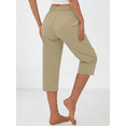 thumbnail image 3 of Rosvigor Womens Hiking Capri Pants High Waisted Drawstring Athletic Joggers Quick Dry Workout Lounge Travel Cropped, 3 of 7