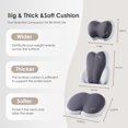 thumbnail image 2 of Florich 3 PCS Seat Cushion for Car Seat Lumbar Support Pillow Car Neck Headrest Pillows Ultrathick Memory Foam Seat Pads Pressure Relief Back Cushion for Office Chair, Gray, 2 of 10