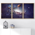 thumbnail image 2 of wall26 Framed Canvas Print Wall Art Set Planets in Spiral Purple Solar System Astronomy &amp; Space Skyline Digital Art Realism Rustic Colorful for Living Room, Bedroom, Office - 24"x36"x3, 2 of 5