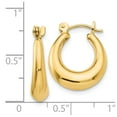 thumbnail image 3 of Real 14kt Yellow Gold Polished Oval Hollow Hoop Earrings; for Adults and Teens; for Women and Men, 3 of 3