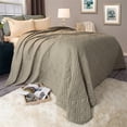 thumbnail image 1 of Lavish Home Green Coverlet-for King Size Basket Weave Quilted Pattern-Soft & Lightweight Bedding for All Seasons-Solid Color Bedspread, 1 of 1