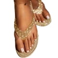 thumbnail image 1 of Women's Rhinestone Glitter Flat Slippers Slip on Sandals Beach Summer Flip Flops, 1 of 6