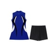 thumbnail image 5 of renvena Womens 2 Piece Athletic Sportwear Tennis Golf Outfit Sleeveless Zipper Turn-Down Collar Dress with Shorts Set Blue S, 5 of 7