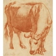 thumbnail image 2 of Adriaen van de Velde 20x22 Gold Ornate Framed and Double Matted Museum Art Print Titled - A Cow Grazing (1663), 2 of 4