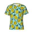 thumbnail image 4 of Vsdgher Lemon1 Print Men's Dry Fit Mesh Athletic Shirts Moisture Wicking Tennis T-Shirt Tops, 4 of 9