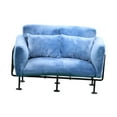 thumbnail image 2 of 1/6 sofá de casa de muñecas, accesorios de simulación juguete, escena de vida mini muebles modelo para sala de estar, hogar, decoración de dormitorios Azul, 2 of 8