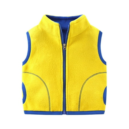 

Coats For Boys Toddler Kids Baby Girls Boys Winter Warm Thick Sleeveless Patchwork Vest Coat Clothes Boys Coats(Size:3-4 Years)