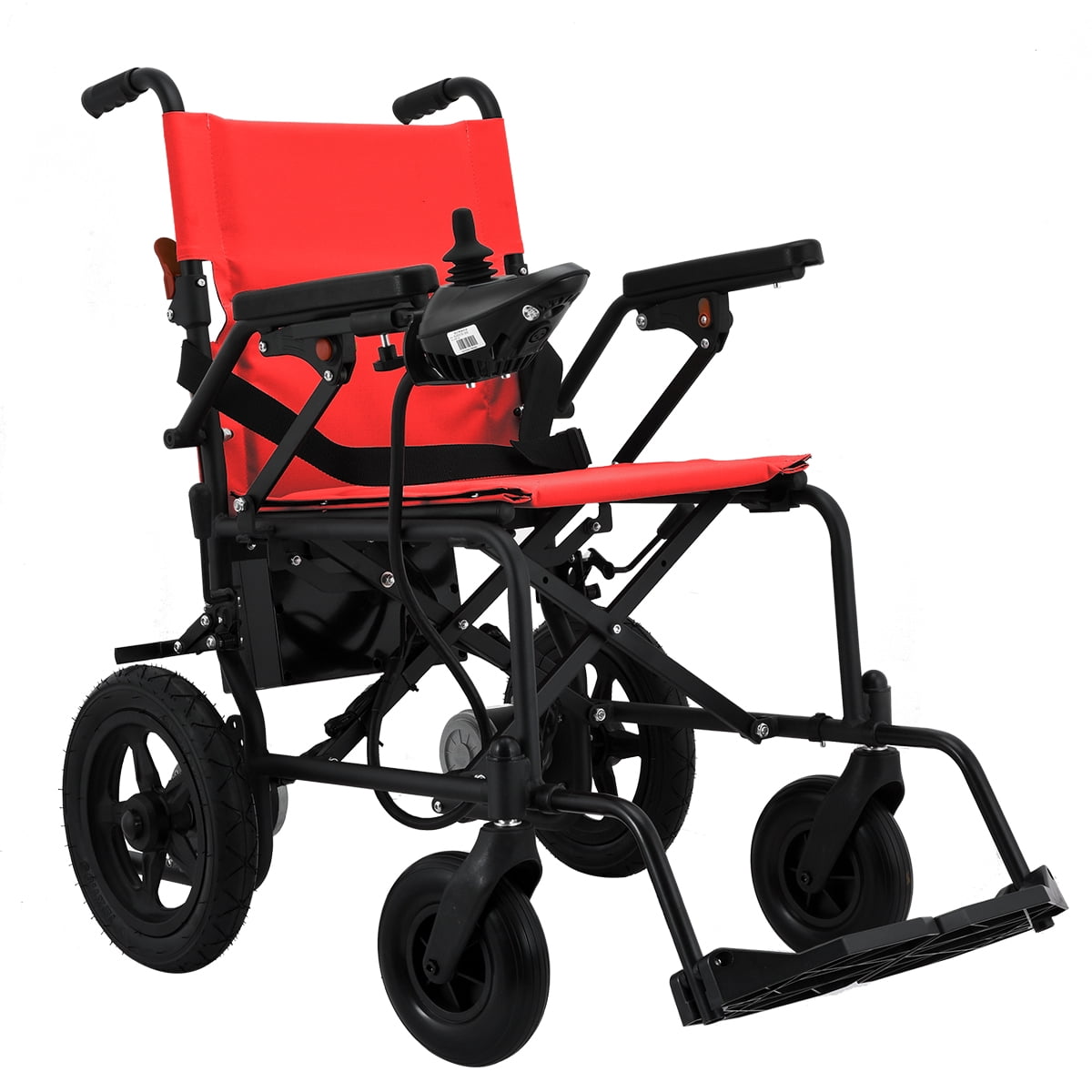 Lightweight Foldable Electric Wheelchair for Seniors, 500W Motor Power, 12 mi Cruise Range, Red