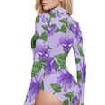 thumbnail image 4 of joogoo Campanula Flowers Women's Mock Turtle Neck Long Sleeve Bodysuit M, 4 of 8