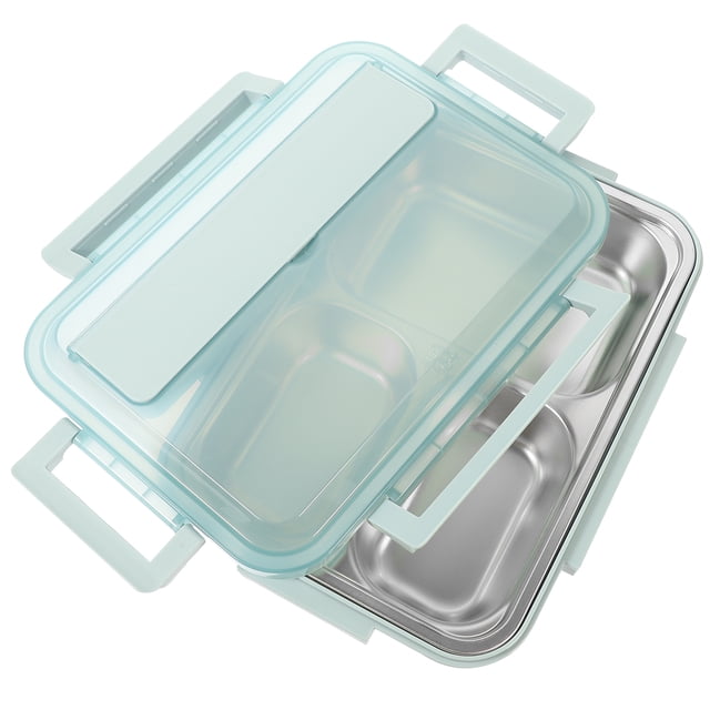 Shisuyan Stainless Steel Bento Lunch Box for Kids and Adults with Compartments Blue 7 x 5.5 x 3.2 inches