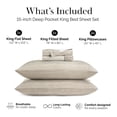 thumbnail image 2 of Southshore Fine Linens Quiet Horizon Taupe Striped Patterned Sheet Set, Ultra Soft Brushed Microfiber, 15 Inch Deep Pocket, 4 PCS, 1 Flat Sheet, 1 Fitted Sheet and 2 King Pillowcases, King, 2 of 9