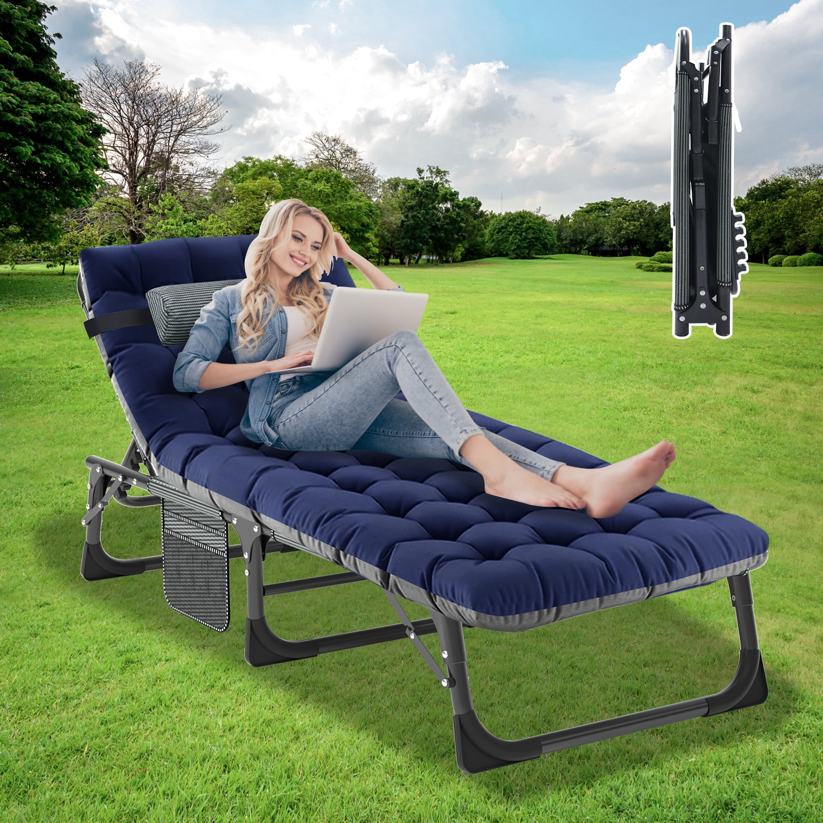 Docred Folding Camping Cot, 4Fold Sleeping Cots for Adults & Kids