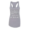 thumbnail image 2 of Wild Bobby Pumpkins Hayrides Apple Cider and Falling Leaves White and Black Halloween Women Racerback Tank Top, Heather Grey, Large, 2 of 6