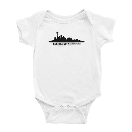 

Seattle City Washington Silhouette Cute Baby Clothing Bodysuits Boy Girl Unisex
