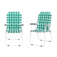 thumbnail image 2 of QXDRAGON Patio Folding Web Lawn Chair Set, 2 Pack Outdoor Beach Chair Portable Camping Chair, Light Green, 2 of 9