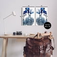 thumbnail image 3 of Bold Blue Ikebana Patterned Vase Botanical & Floral Graphic Art Unframed Art Print Wall Art, Set of 2, 3 of 7