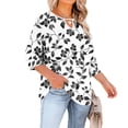 thumbnail image 4 of Babysbule Crewneck with Front Cutout 3/4 Sleeve, Position Print, Blouse & Top (Women's Plus Size), 4 of 6