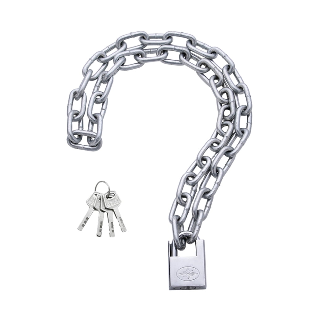 Greenadscape 1Pcs Waterproof Resistant Bike Lock Chain Lock for Mountain Bikes Silver 5mm x 2m