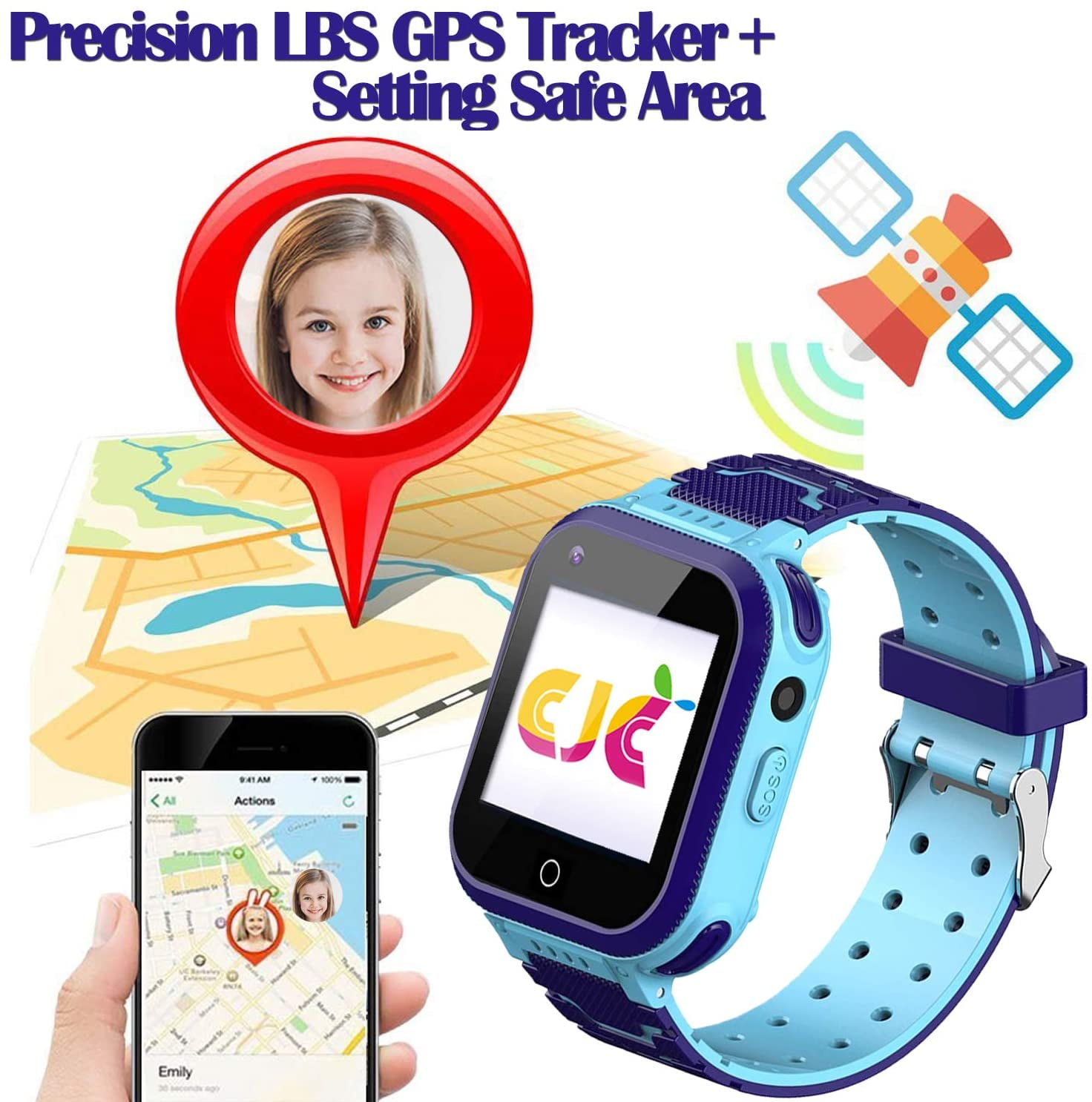 4G Kids Smart Watch,Kids Phone Smartwatch w GPS Tracker
