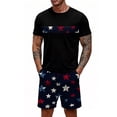 thumbnail image 2 of GrmtClth Men's Usa Flag 2 Piece Outfits Patriotic 1776-2026 Tee and Shorts Set Classic Short Sleeve Outfits Fashion Elastic Drawstring Clothing Deep Red 4XL, 2 of 4
