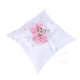 thumbnail image 1 of Cojín para anillos de boda de 20 x 20 cm con flores de perla (flor blanca y rosa), 1 of 5