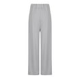 thumbnail image 4 of FAIWAD Womens Elastic High Waisted Palazzo Pants Casual Wide Straight Leg Solid Color Trousers with Pocket, 4 of 5