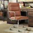 thumbnail image 5 of Finch Franklin Modern Ergonomic Office Desk Chairs, Comfy Seat, High Back Adjustable Swivel Rolling Chair With Wheels, Brown Leather, 5 of 9